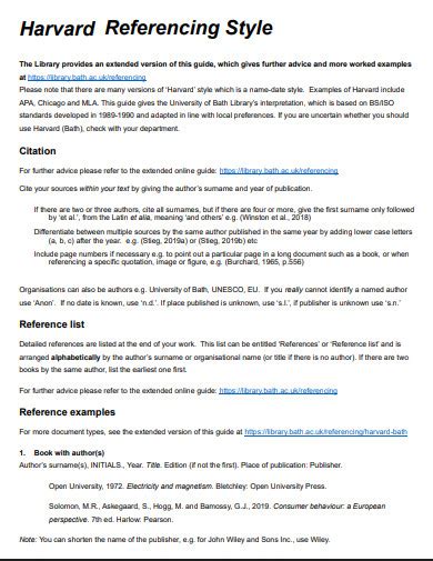 29 Harvard Reference Style Examples To Download