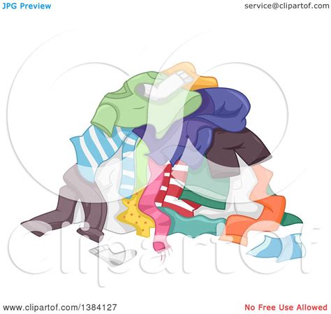 Clipart of a Pile of Dirty Clothes for the Laundry - Royalty Free ...