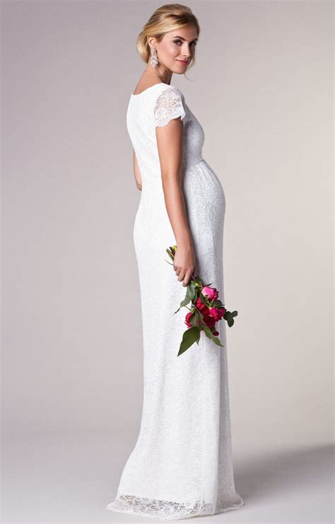 Laura Maternity Wedding Lace Gown Long Ivory Maternity Wedding