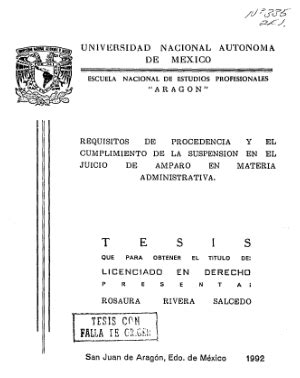 Requisitos De Procedencia Y El Cumplimiento De La Suspension En El