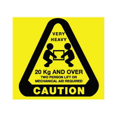 Heavy Labels Caution 20Kg And Over Roll Of 250 Labels Seton Australia