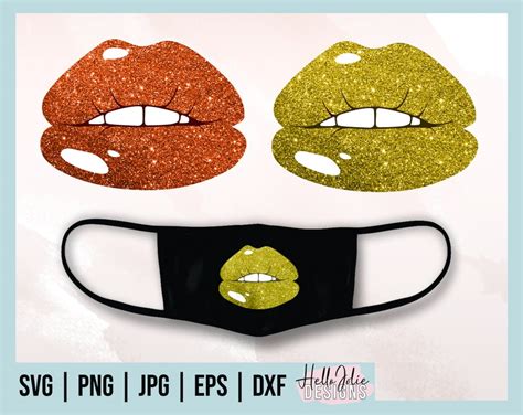 Glitter Dripping Lips Svg Gold Dripping Lips Clipart Lip Etsy