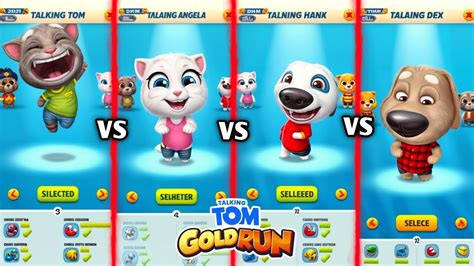 Talking Tom Gold Run Talking Tom Vs Talking Angela Vs Talking Hank Vs Talking Ben Running