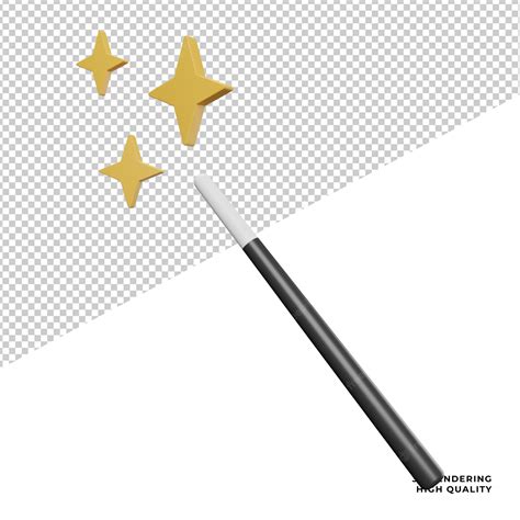 Premium Psd Magic Stick With Star Show Element Side View 3d Rendering