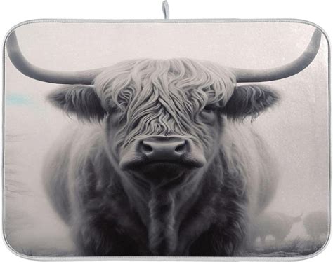 Highland Cow Dish Drying Mat For Kitchen Counter X Inch Ultra