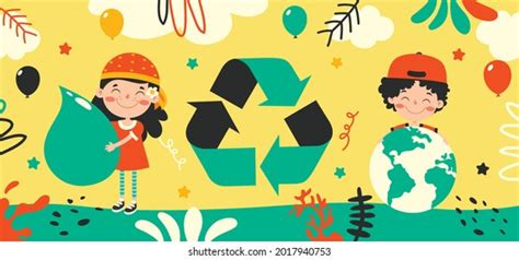 Concept Ecology Cartoon Kids Stock Vector (Royalty Free) 2017940753 | Shutterstock