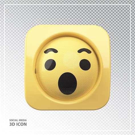 Emoji Uau No Elemento 3d De Mídia Social Psd Premium