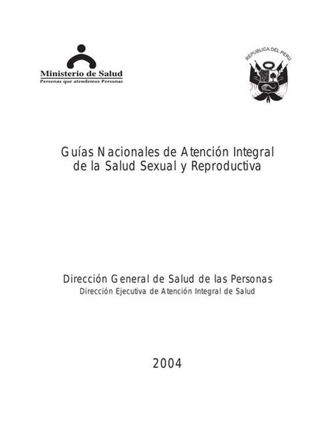 Guias Nacionales De Atencion Integral De S S Y R Fatima Udocz