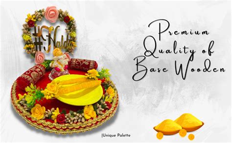 Unique Palette Wood Beautiful Haldi Ceremony Platter Wedding Decoration