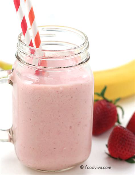 Strawberry Banana Smoothie With Yogurt Low Fat Smoothie Recipe