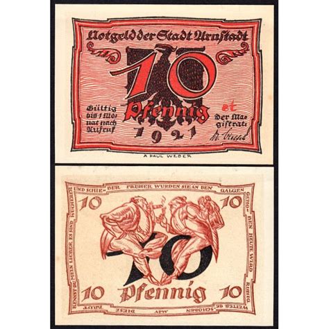 Allemagne Notgeld Arnstadt 10 Pfennig Lettres St 1921 Etat