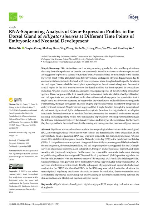 PDF RNA Sequencing Analysis Of Gene Expression Profiles In The Dorsal