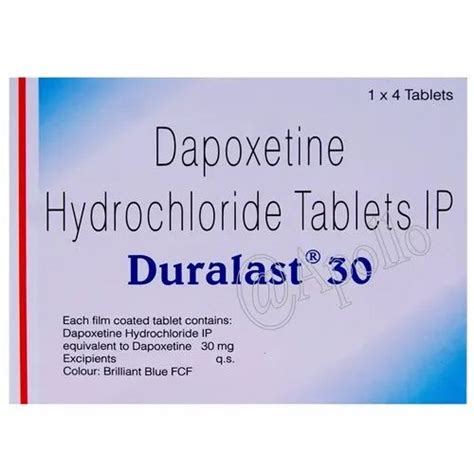 Duralast Mg Dapoxetine Hydrochloride Tablets Ip Apollo Treatment