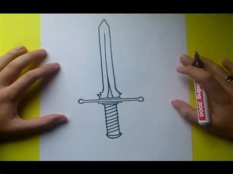 Como Dibujar Una Espada Paso A Paso How To Draw A Sword Youtube