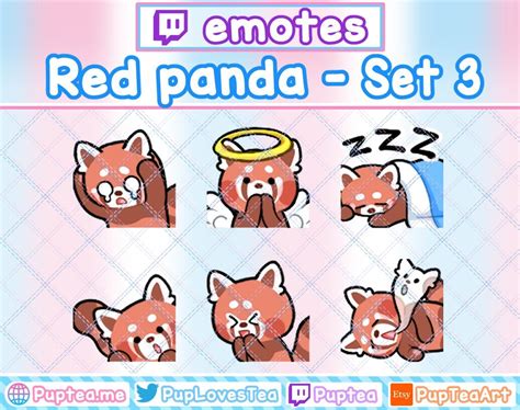 Set 3 Of Cute And Simple Red Panda Emotes For Twitch Or Discord All