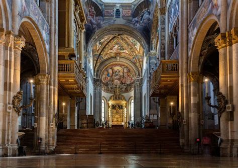 Interior Of The Parma Cathedral Editorial Image - Image of romanesque ...