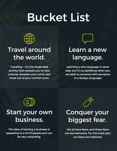 Notion Bucket List Template Printable Word Searches