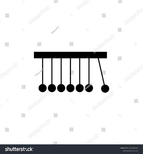 Newtons Cradle Icon Metal Balls Pendulum Stock Vector Royalty Free