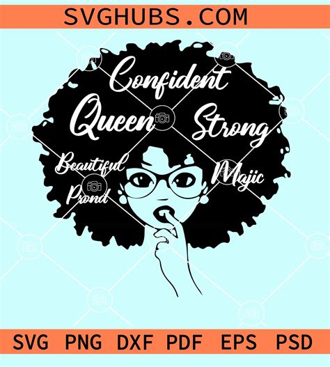 Confident Afro Woman Svg Black Woman Face Svg Black Girl Magic Svg