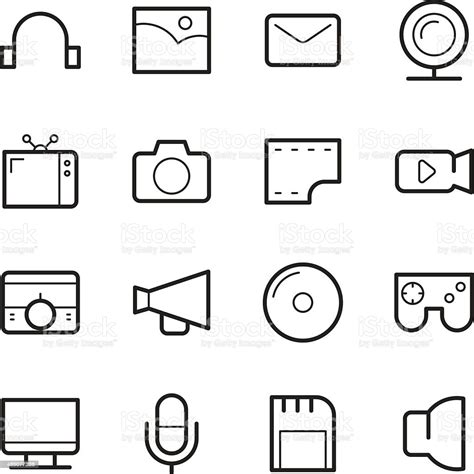 Ilustración De Iconos De Los Medios De Comunicación Y Y Más Vectores