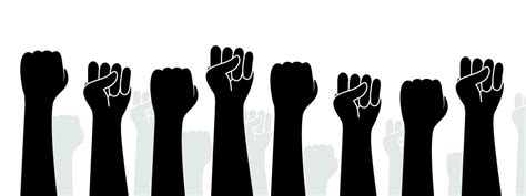 Set Hands Up Proletarian Revolution Clenched Fist Hand Raised Fist Symbol Of Victory Protest