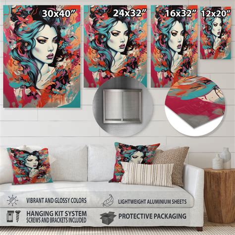 Red Barrel Studio® Female Pop Art Portrait Vi Modern Woman Metal Wall