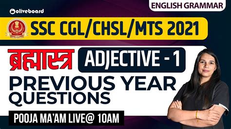 Adjective Previous Year Paper For Ssc Ssc Cgl Chsl Mts Cpo Day