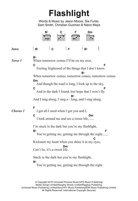 Flashlight By Jessie J Sheet Music For Guitar Chords Lyrics At Sheet