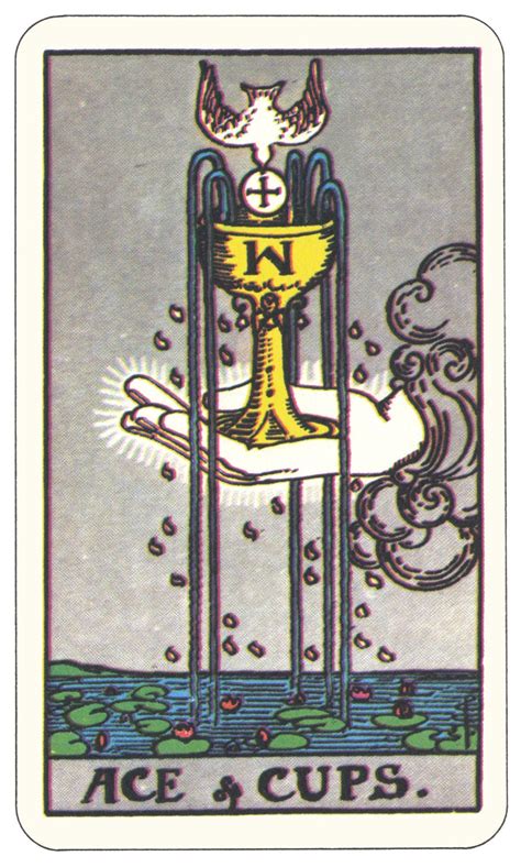 Ace Of Cups Rider Waite Smith Tarot Card By Wolfganglovesmabel