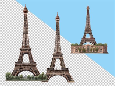 Premium PSD | Psd of a eiffel tower on transparent background
