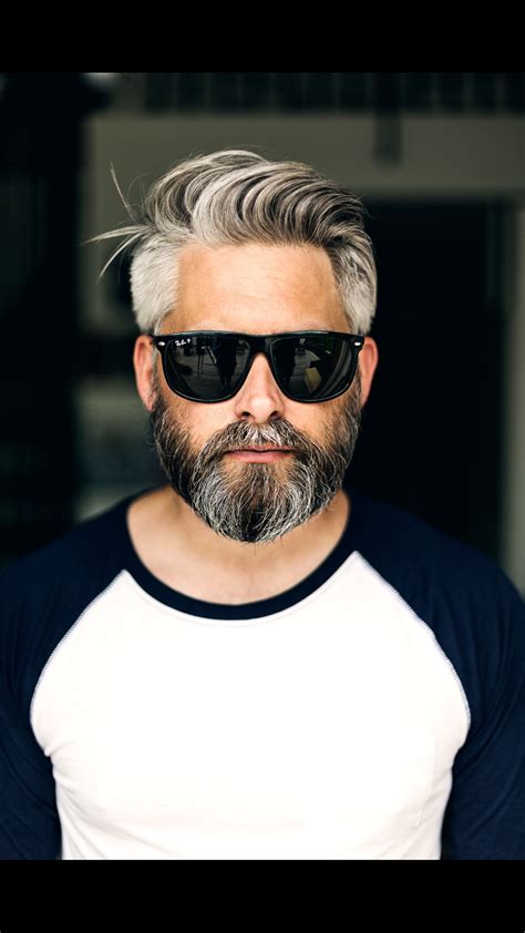 Model Swedish Grey Hair Silverfox Mens Style Beard Grooming Silver Male