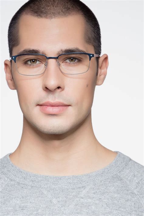 Normandy Rectangle Navy Full Rim Eyeglasses Eyebuydirect