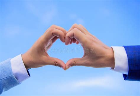 Male Hands In Heart Shape Gesture Symbol Of Love And Romance Love