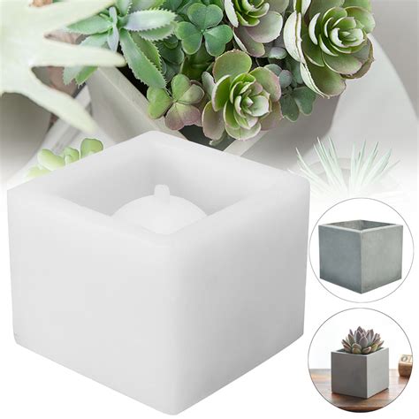 Nouveau Cube Silicone Moule DIY Pot De Fleur De Béton Jardin Planteur