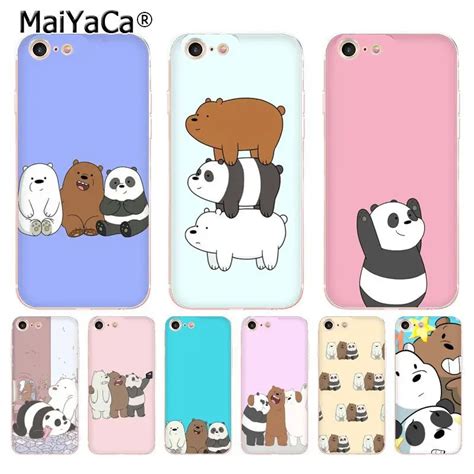 Maiyaca We Bare Bears Transparent Soft Tpu Phone Case Cover For Iphone