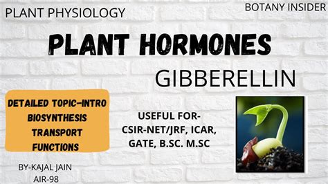 Plant Hormone Gibberellin Intro Biosynthesis Transport Signalling Csir Net Jrf Gate