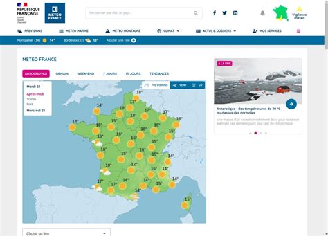 Pr Sentation Imagen Meteo France Carte De France Fr Thptnganamst