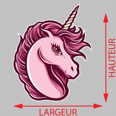 Sticker Mural Licorne Pink Autocollant Intérieur Licorne Pink