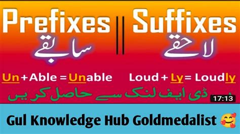 Prefixes And Suffixes In Urdu And English English Grammar Affix English Language Youtube