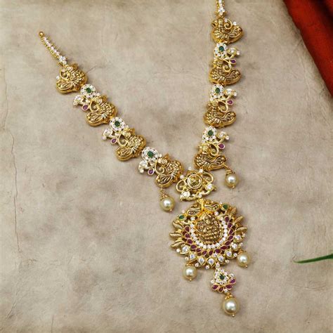 Buy Vaibhav Jewellers 22K Gold Precious Pachi Necklace 110MP5840 Online