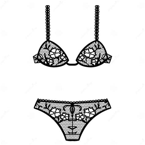 Hand Drawn Lingerie Panty And Bra Set Stock Vector Illustration Of