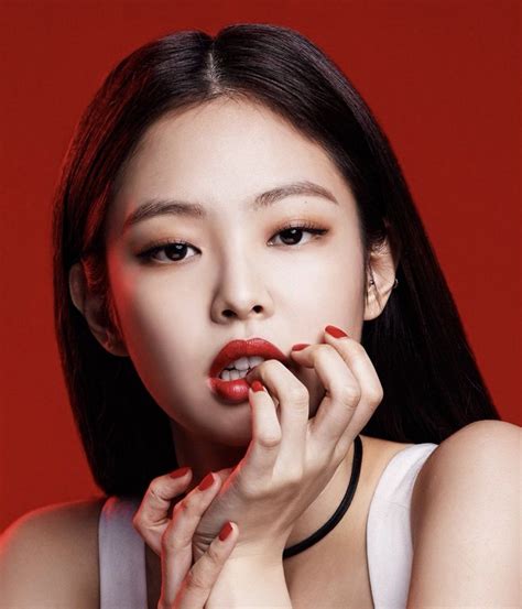 Jennie Blackpink Photos Black Pink Kpop Bold Red Lips