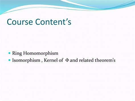 Ring homomorphism | PPT