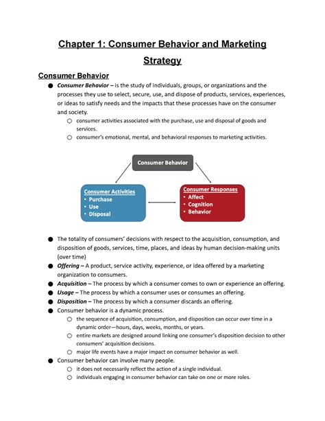 MKTG Ch 1 Consumer Behavior And Marketing Strategy Chapter 1