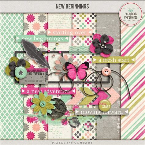 A Scrapbook Page With Flowers Leaves And Other Things In The Middle Of It