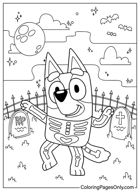 28 Bluey Halloween Coloring Pages - ColoringPagesOnly.com