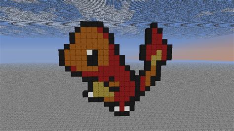 Charmander Pixel Art Grid Minecraft