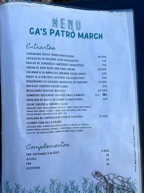 Menu At Ca S Patr March Restaurant Dei