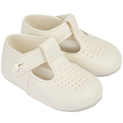 Baby Boys Ivory T Bar Pram Shoes Baypods