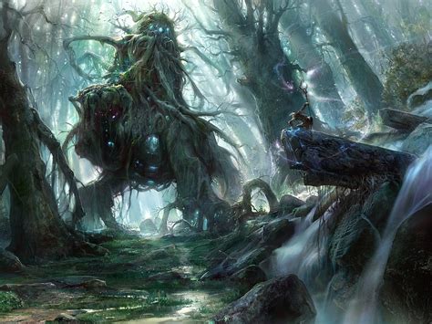 Fantasy Art Trees Creature Magic Swamp Hd Wallpaper Rare Gallery